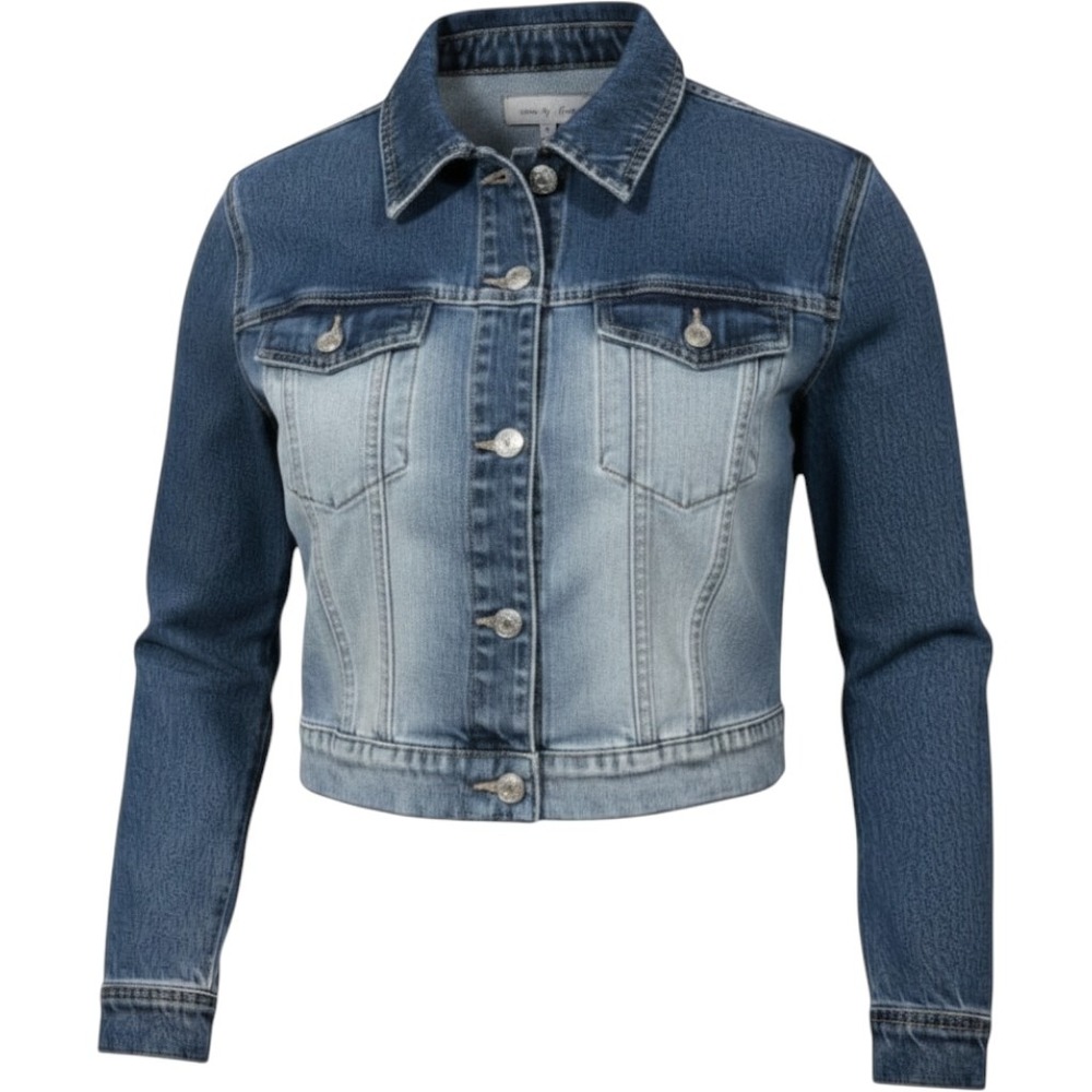 Wild Fable Denim Jacket Jean Size XS Cropped Women's‎ Patchwork Colorblock
